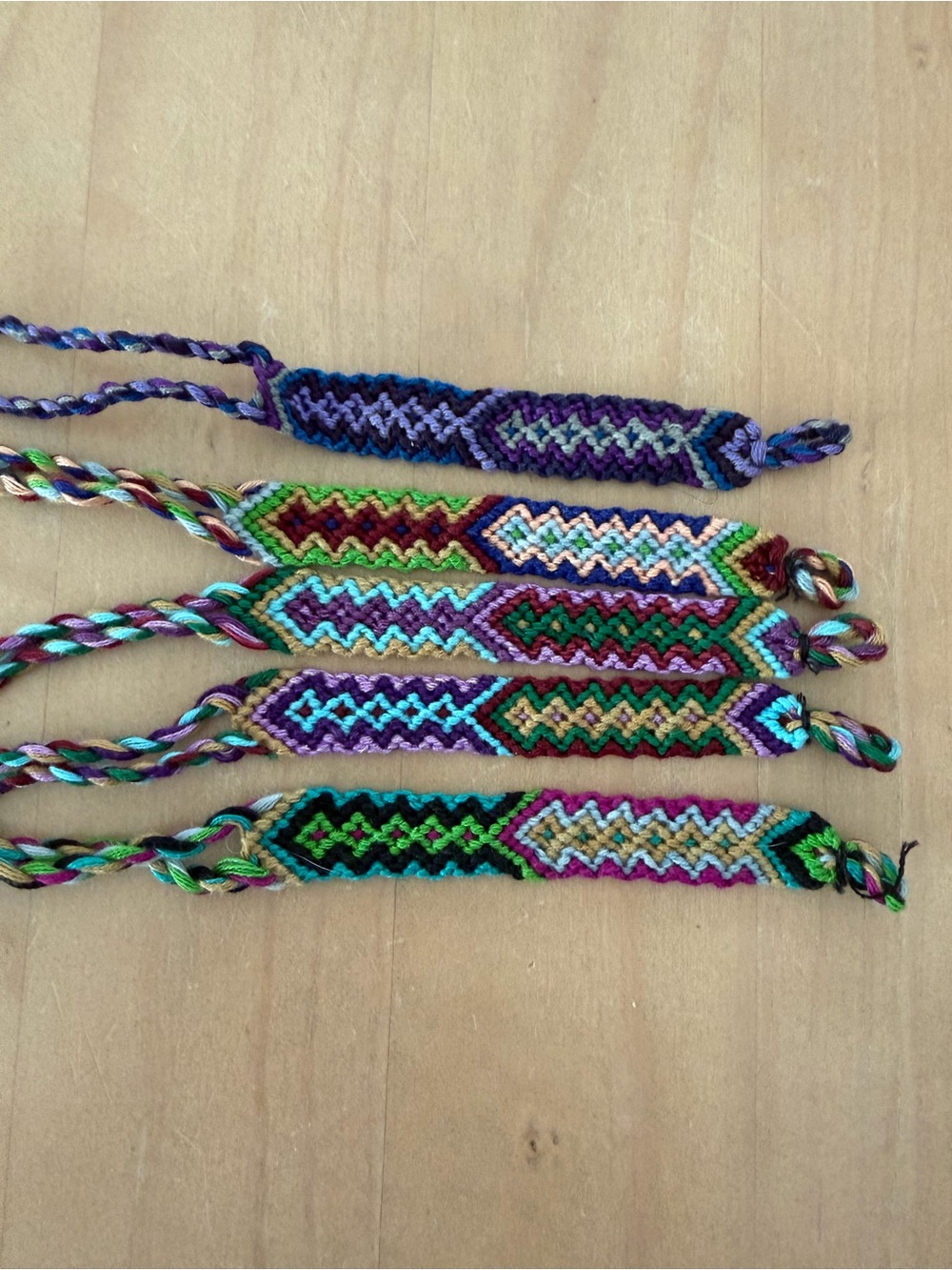 Handmade Multicolor Guatemalan Woven Friendship Bracelet - 5 pack